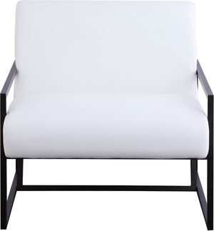 Industry Faux Leather / Iron / Engineered Wood / Foam Contemporary White Faux Leather Accent Chair - 28" W x 32" D x 27.5" H
