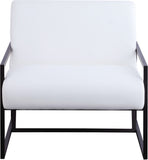 Industry Faux Leather / Iron / Engineered Wood / Foam Contemporary White Faux Leather Accent Chair - 28" W x 32" D x 27.5" H