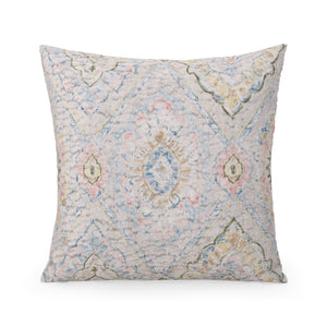 Ailsa Throw Pillow, Gray and Multicolor Noble House