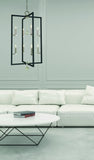 8-Light Polished Nickel/Matte Black Minimalist Elegant Foyer Chandelier