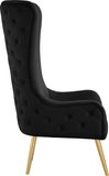 Alexander Velvet / Plywood / MDF / Metal Contemporary Black Velvet Accent Chair - 27" W x 33" D x 51" H