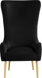 Alexander Velvet / Plywood / MDF / Metal Contemporary Black Velvet Accent Chair - 27" W x 33" D x 51" H