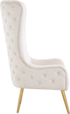 Alexander Velvet / Plywood / MDF / Metal Contemporary Cream Velvet Accent Chair - 27" W x 33" D x 51" H