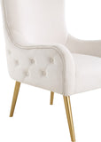 Alexander Velvet / Plywood / MDF / Metal Contemporary Cream Velvet Accent Chair - 27" W x 33" D x 51" H