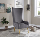 Alexander Velvet / Plywood / MDF / Metal Contemporary Grey Velvet Accent Chair - 27" W x 33" D x 51" H