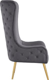 Alexander Velvet / Plywood / MDF / Metal Contemporary Grey Velvet Accent Chair - 27" W x 33" D x 51" H