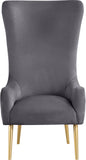 Alexander Velvet / Plywood / MDF / Metal Contemporary Grey Velvet Accent Chair - 27" W x 33" D x 51" H