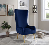 Alexander Velvet / Plywood / MDF / Metal Contemporary Navy Velvet Accent Chair - 27" W x 33" D x 51" H