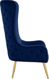 Alexander Velvet / Plywood / MDF / Metal Contemporary Navy Velvet Accent Chair - 27" W x 33" D x 51" H