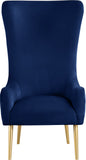 Alexander Velvet / Plywood / MDF / Metal Contemporary Navy Velvet Accent Chair - 27" W x 33" D x 51" H