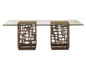Ocean Club South Sea Dining Table With 84 X 48 Inch Glass Top