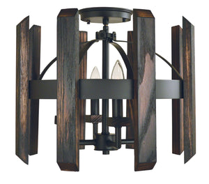 4-Light Matte Black Modern Farmhouse Flush / Semi-Flush Mount