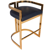 Clarence Gold & Black Faux Leather Counter Stool
