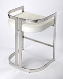 Butler Specialty Clarence Silver & White Faux Leather Counter Stool 5377220