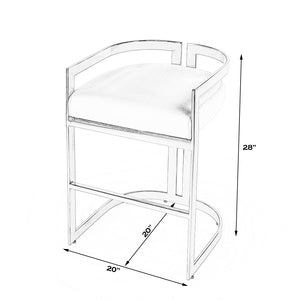 Butler Specialty Clarence Rose Gold & White Faux Leather Counter Stool 5377422