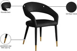 Destiny Velvet / Stainless Steel / Engineered Wood / Foam Contemporary Black Velvet Dining Chair - 23" W x 23" D x 31.5" H