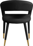 Destiny Velvet / Stainless Steel / Engineered Wood / Foam Contemporary Black Velvet Dining Chair - 23" W x 23" D x 31.5" H