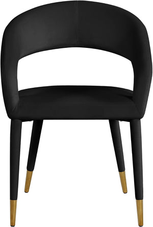 Destiny Velvet / Stainless Steel / Engineered Wood / Foam Contemporary Black Velvet Dining Chair - 23" W x 23" D x 31.5" H