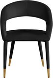 Destiny Velvet / Stainless Steel / Engineered Wood / Foam Contemporary Black Velvet Dining Chair - 23" W x 23" D x 31.5" H