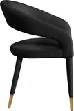 Destiny Velvet / Stainless Steel / Engineered Wood / Foam Contemporary Black Velvet Dining Chair - 23" W x 23" D x 31.5" H