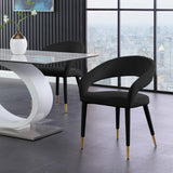 Destiny Velvet / Stainless Steel / Engineered Wood / Foam Contemporary Black Velvet Dining Chair - 23" W x 23" D x 31.5" H