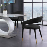 Destiny Velvet / Stainless Steel / Engineered Wood / Foam Contemporary Black Velvet Dining Chair - 23" W x 23" D x 31.5" H