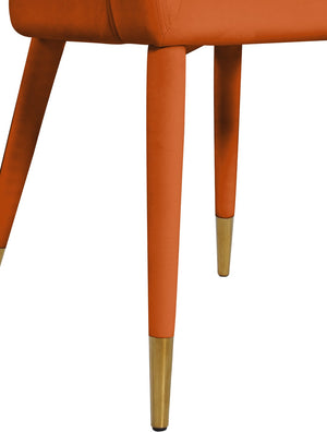 Destiny Velvet / Stainless Steel / Engineered Wood / Foam Contemporary Cognac Velvet Dining Chair - 23" W x 23" D x 31.5" H