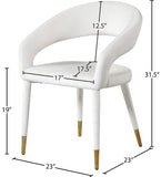 Destiny Velvet / Stainless Steel / Engineered Wood / Foam Contemporary Cream Velvet Dining Chair - 23" W x 23" D x 31.5" H