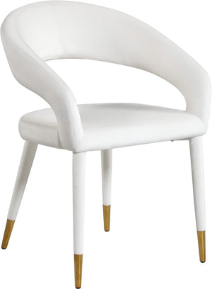 Destiny Velvet / Stainless Steel / Engineered Wood / Foam Contemporary Cream Velvet Dining Chair - 23" W x 23" D x 31.5" H
