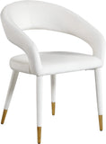 Destiny Velvet / Stainless Steel / Engineered Wood / Foam Contemporary Cream Velvet Dining Chair - 23" W x 23" D x 31.5" H