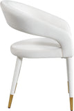 Destiny Velvet / Stainless Steel / Engineered Wood / Foam Contemporary Cream Velvet Dining Chair - 23" W x 23" D x 31.5" H