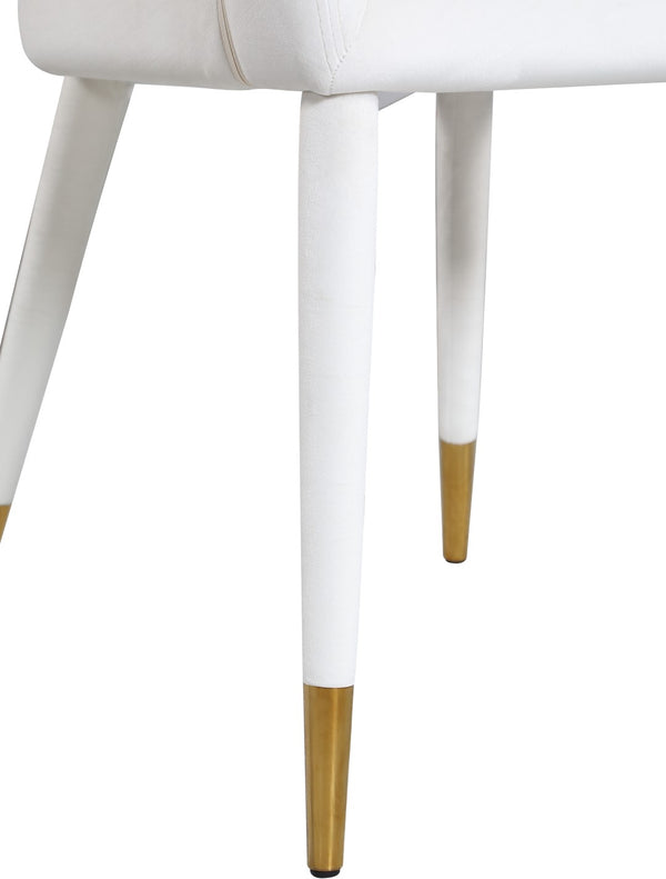 Destiny Velvet / Stainless Steel / Engineered Wood / Foam Contemporary Cream Velvet Dining Chair - 23" W x 23" D x 31.5" H