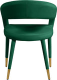 Destiny Velvet / Stainless Steel / Engineered Wood / Foam Contemporary Green Velvet Dining Chair - 23" W x 23" D x 31.5" H