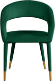 Destiny Velvet / Stainless Steel / Engineered Wood / Foam Contemporary Green Velvet Dining Chair - 23" W x 23" D x 31.5" H