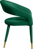 Destiny Velvet / Stainless Steel / Engineered Wood / Foam Contemporary Green Velvet Dining Chair - 23" W x 23" D x 31.5" H