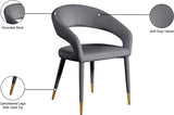 Destiny Velvet / Stainless Steel / Engineered Wood / Foam Contemporary Grey Velvet Dining Chair - 23" W x 23" D x 31.5" H