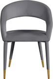 Destiny Velvet / Stainless Steel / Engineered Wood / Foam Contemporary Grey Velvet Dining Chair - 23" W x 23" D x 31.5" H