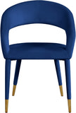 Destiny Velvet / Stainless Steel / Engineered Wood / Foam Contemporary Navy Velvet Dining Chair - 23" W x 23" D x 31.5" H