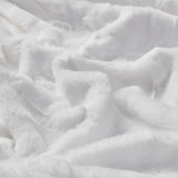 Zuri Glam/Luxury 100% Polyester Solid Brushed Long Fur Throw in White