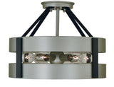 6-Light Satin Pewter/Matte Black Orion Flush / Semi-Flush Chandelier