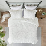 Norfolk 100% Polyester Embroidered Solid Long Fur Ultra Plush Comforter Mini Set