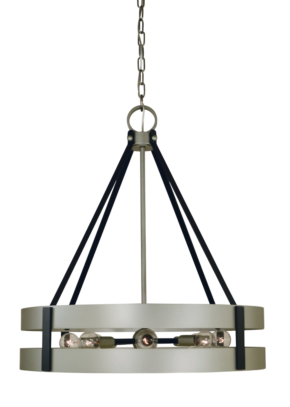 8-Light Satin Pewter/Matte Black Orion Dining Chandelier