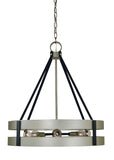 8-Light Satin Pewter/Matte Black Orion Dining Chandelier