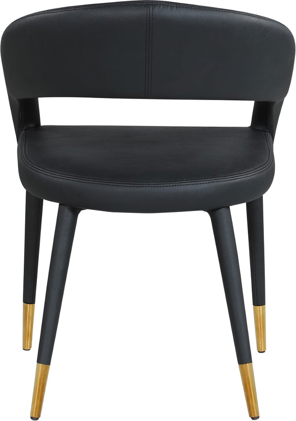 Destiny Faux Leather / Stainless Steel / Engineered Wood / Foam Contemporary Black Faux Leather Dining Chair - 23" W x 23" D x 31.5" H