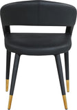 Destiny Faux Leather / Stainless Steel / Engineered Wood / Foam Contemporary Black Faux Leather Dining Chair - 23" W x 23" D x 31.5" H