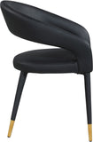 Destiny Faux Leather / Stainless Steel / Engineered Wood / Foam Contemporary Black Faux Leather Dining Chair - 23" W x 23" D x 31.5" H