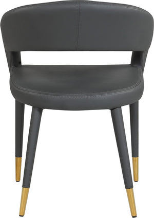 Destiny Faux Leather / Stainless Steel / Engineered Wood / Foam Contemporary Grey Faux Leather Dining Chair - 23" W x 23" D x 31.5" H