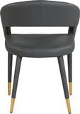 Destiny Faux Leather / Stainless Steel / Engineered Wood / Foam Contemporary Grey Faux Leather Dining Chair - 23" W x 23" D x 31.5" H