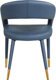 Destiny Faux Leather / Stainless Steel / Engineered Wood / Foam Contemporary Navy Faux Leather Dining Chair - 23" W x 23" D x 31.5" H