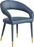 Destiny Faux Leather / Stainless Steel / Engineered Wood / Foam Contemporary Navy Faux Leather Dining Chair - 23" W x 23" D x 31.5" H